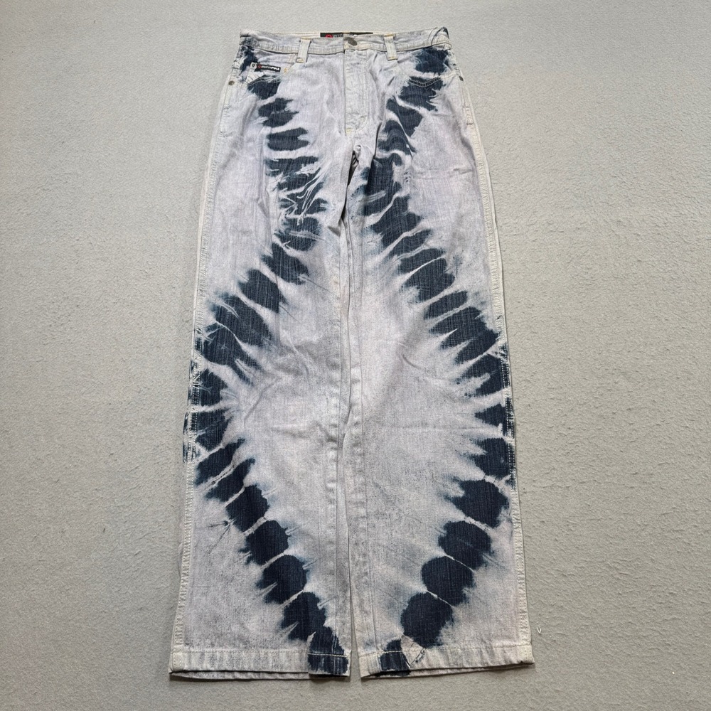 Y2K Southpole Jeans Women's 31 Blue Tie Dye Wide Leg Baggy Fit Streetwear Hiphop